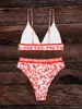 Frauen Badebekleidung 2024 bedruckt floral bikini sexy sexy stripien badeanisch Frauen hohe Taille Frauen baden Badeschwimmschwimmanzug Strandbekleidung