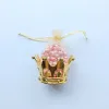 10/12/15/24pcs Golden Crown Shape Candy Bag Wedding party Yarn Drawstring Gift Bag Favor Pouches Treats Pouches Table Decoration