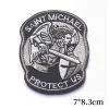 Patches brodées 3D Saint Michael Protect Us Us Tactical Hook Badge for Cap Applique Military Brass Patch Clothes Stickers