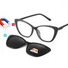 Lunettes de soleil Frames 2in1 Femmes Tr90 MAGANT OEUX CAT MEN POLALISÉ MEN VERRES DROEUSE MALON FEME FEME CHEE COMME COMME POUR PRESCRIPTION CUSTOM