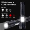 30W WIT LEP Zorglamp Zoomable Hunting Scout Light Type-C Oplaadbare COB Side Torch Waterdichte Ultra lange afstand Lantaarn