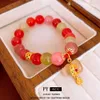 Real Gol Electroplasant Gourd Agate Zircon Bracelet China Chin Chic Temperament High Grade Temperament Hand Bijoux Femmes