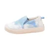 Big Kids Daily Casual Slip-On Printed Canvas Flat Sneakers Toddlers Pink Blue Light Weight Sports Shoes EW8263 240326