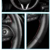 Coperchio del volante dello sterzo Copertura per auto antiscivolo a mano Accessori per interni auto in pelle vera per 208 2008