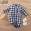 Zafille Baby Rompers Plaid Vêtements pour les nouveau-nés garçons Sleeping Sleeping Spring Suit pour enfants Girls Formitations Casual Boys Baby Crawlers