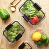 PP+TRP Seal Box Kitchen Fridge Food Container Lunch Box Multi Capacity Save Space Fresh Vegetable Fruit Food Frozen Storage Box