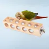 Bloc en bois naturel simple et pur avec trou de trou de trou de parrot molaire jouet amour oiseau oiseau de nourriture