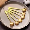 812pcs roestvrijstalen kers rozenbloem goud schep koffielepel geschenken keuken dessert thee -accessoires tabelgerei decoratie 240410