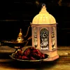 Ramadan Little Lantern Lamp Art Retro Eid Al-Fitr Festival Led Electronic Night Light Candle Holders Ornament Home Decoration