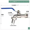 Torneiras de pia do banheiro 1/2 3/4 Industrial azul e irrigação doméstica Liga de zinco Bibcock com mamilo duplo varanda ao ar livre Drop de dhwpv
