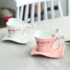 Hou van hartvormige koffiespaar keramische bekers creatief stel mokken een paar Europese theesets sets bruiloft verjaardagscadeaus