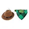 Appareil de chien chat cowboy chapeau écharpe triangulaire tissu d'été correspondant à refroidissement de refroidissement Triangle de Noël pour les produits