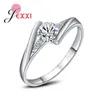 Bandringe Versprechen Ring Heißverkauf 925 Sterling Silber Schillerner Zirkon Ring Girl Finger Ring Frauen Hochzeit Engagement Schmuck J240410