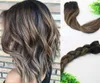 8a 7Pieces 120Gram Clip in Human Hair Extensions Balayage Ombre Donkerbruine Hoogtepunten Braziliaanse menselijke Human Remy Hair Dik End3422317