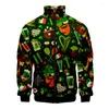 Herrjackor irländska St.Patrick Day Jacket Mens Women Långärm Hip Hop Coat 3D Print Harajuku Sweatshirt Hoodie kläder