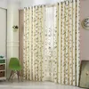 Simple White Semi Blackout Curtains For Living Room Bedroom Home Decor Print Floral Curtain Tulle Kitchen Windows Drapes Custom