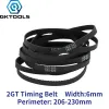 GKTOOLS C-6 3D BRINTER BELT GT2 6MM مغلق حلقة المطاط 2GT الطول طول الحزام 206 208 210 212 214 216 218 220 222 224 22 ملم