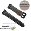 26 22 20 mm Watchband voor Garmin Fenix 7 7S 7x 6 6x Pro 5 5x 3HR lederen band Fenix6 Fenix5 Smart Watch Quick Release Pols -band