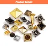 100sets en métal pyramide rivets rivets carrés rivets pour cuir craft sac à courroie vêtements chaussures de vêtements accessoires 6-12 mm