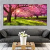 Aesthetical Cherry Blossoms Landscape Pink Tree Canvas Painting Abstract Posters and Prints Wall Pictures Home Decor No Frame