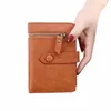 NOUVEAUX FEMMES COURRIEUX COULEUR COULEUR COUPE MIGNE SMALLE VELLETLE FEMME PU Leather Slim Simple Femelle Purse Cutch Carte Holder Pouche U3PK #