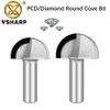 VSHARP PCD Redondo Ronda Bot PCD Box Bit Bit Gabinet Panel Ball Groove End Mill para MDF Particleboard