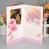 8pcs/set Greeting Card with Envelopes Flower Mother's Day Best Wishes Blank Thank You Gift Cards