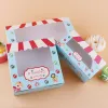 10 PCS Circus Boîte à cadeaux avec fenêtre Boîte cadeau d'anniversaire pour enfants Party Cookies Cuisine Cake Kraft Boîtes en papier Cardin d'emballage