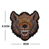 Animal bordado Patch Bear Wolf Shark Hyena Tiger Badge Hook Loop Emblem