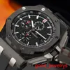 Exciting AP Wrist Watch Royal Oak Offshore Series Automatic Mechanical Mens Watch Forged Carbon 44mm Time Display Ceramic Ring Tape Waterproof Night Light 26400