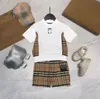 Klassieke B Childrens Clothing Set Fashion Set Girls Girls Korte mouwen broek Rok Summen Kinderen Tweedelige set Kleding