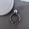 Bague de perle gris argenté 100% naturel 7-8 mm Japon SEA AKOYA GENDO MA SEIKO Pig Pig Open Anneau réglable Bijoux de haute qualité