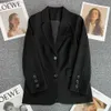 Trajes de mujer Blazers elegante Oficina de la Oficina Blazer Mujer 2023 Moda de manga larga Botón Single Buters Nuevo en abrigos y chaquetas ropa exterior C240410