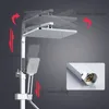 Digital Duschset Senducs Temperatur Display Badezimmer Duschsystem Niederschlag Duschkopf poliert Chrom Digital Dusch Set