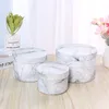 New High-End Packaging Box Round Large Cardboard Boxes Marble Candy Jewelry Wedding Bridesmaid Gift Box Floristics Wholesale