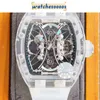 Regardez Automatic Superclone KV Factory Barrel RM53-02 Tourbillon Snow Glasscarbon Fibre Sapphire Ship par FedEx8K3E8K3E