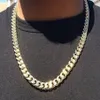 14K Gold Plated Hip Hop Cuban Link Chain com cortes de diamante 24 224N