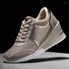 Scarpe fitness femminile 2024 primaverile cuneo tacco casual aumenta alte e bassa madre traspirante