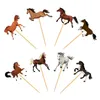 24 -stks paardentaartdecoraties Horse Racing Cupcake Toppers Picks Equestrian Race Theme Party Decor Boy Birthday Party Supplies