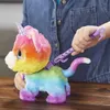 Plush dockor Furreal Friends E5307EU5 FRR WALKALOTS Big Wags Unicorn Cat Rainbow Childrens Toy Aimatronics Pet Plysch Doll Kawaii J240410