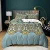 Duvet Cover Set Grüne Weiß 3 -teiliges Bettwäscheset Full/Queen/Kingsize