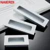 Naierdi Hidden Door Patheles Cabinet Silver Tirls Poignements Couple Poignée Poignée Poignée en aluminium Datoir Boutons de meubles Hardware