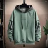 Herrtröjor Pullover Sweatshirt Stretchy Winter Hooded Plush Foder Men Letter Print Skin Touch Streetwear