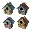 Casa di uccelli in legno a mano del nido appeso a uccelli decorativi decorazioni da giardino