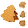 Plates 2 Pcs Christmas Tree Tray Co Worker Gifts Dessert El Supplies Embellishments Plate Bamboo