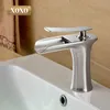 XOXO Basin Faucets Waterfall Bathroom Faucet Single handle Basin Mixer Tap Bath Faucet Brass Sink Water Crane Silver 83008