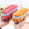 Custodia a matita dello scuolabus, grande capacità, borsa a matita per auto in tela, strumento di apprendimento scolastico, arancione, rosso, giallo, 12pcs