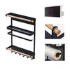 Organizador de cozinha de ímã Flidel Shelft Suports Magnetic Towel Solder Metal Shelf Spice Rack de armazenamento Rack de cozinha Ferramentas de banheiro