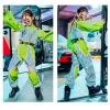 Girls Hip Hop Dancing Clothing Kid Pools Stitching Green Jazz Costumes Performance DanceWear Street Dance Stage Desse Outfit