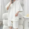 Men's Tracksuits High Quality Jacquard Set Summer Loose Casual Oversized T-Shirts And Short Sets For Men Korean Luxury Clothing Big Size